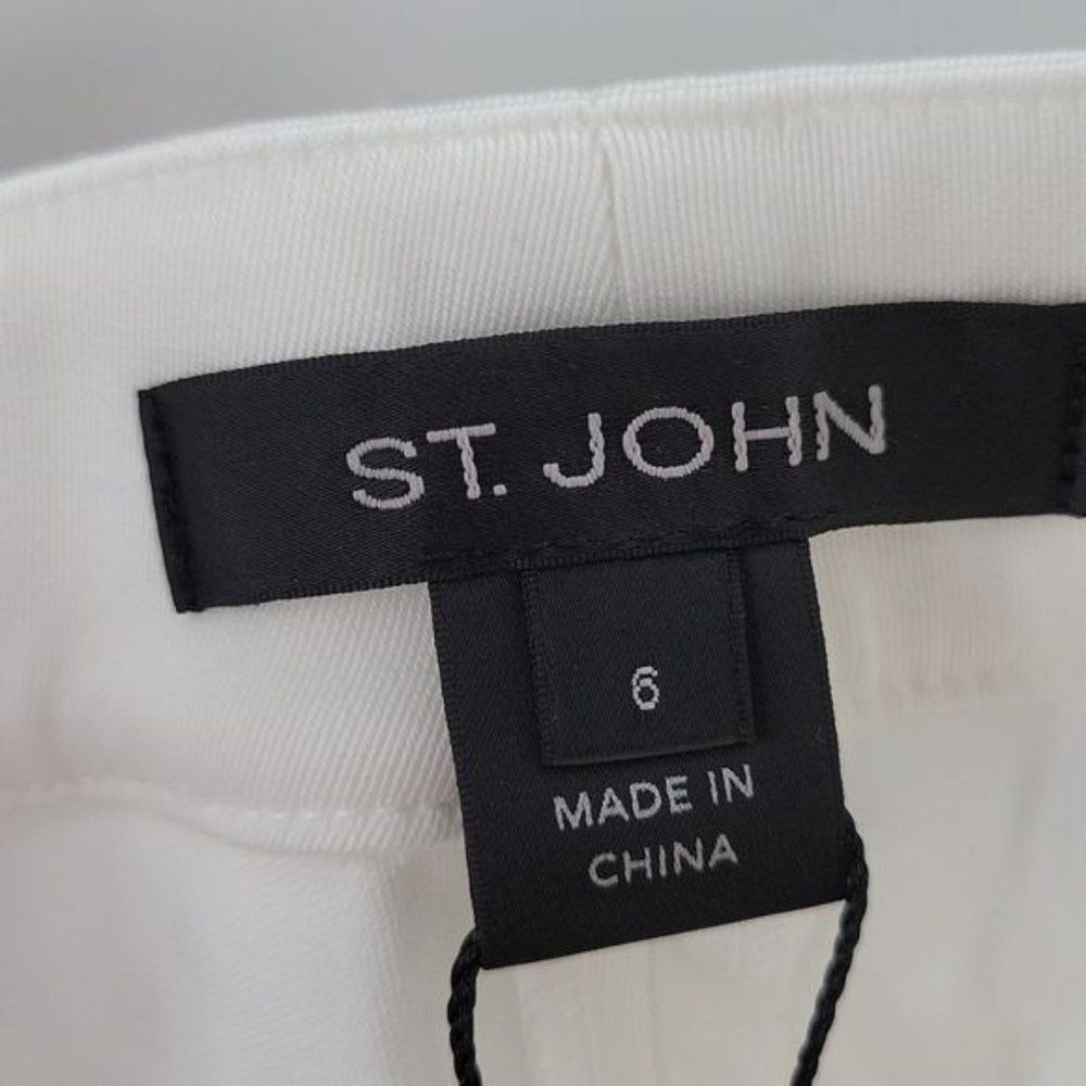 ST. JOHN White Trousers Pants Size 6 - Picture 7 of 9